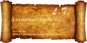 Leidecker Teréz névjegykártya